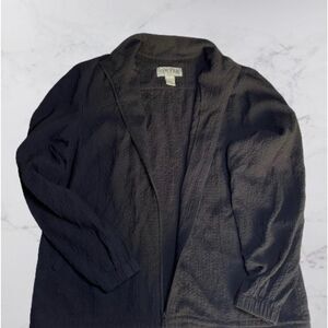 Orvis Lightweight Seersucker Jacket Black Full Zip Packable Travel Women L